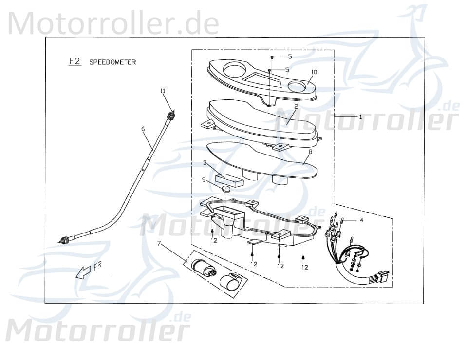 PGO Tachowelle innen TR3 50 Tachoantrieb Tacho-Welle Roller C154D061000 Motorroller.de Tachometerwelle Tachoantriebswelle Tacho-Antrieb T-Rex 110