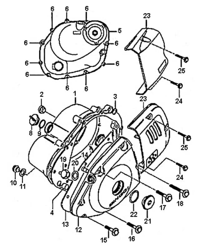 Kreidler DICE GS/SM 125i Kupplungsdeckel EFI schwarz 781362 Kupplungsabdeckung Cover Deckel Original