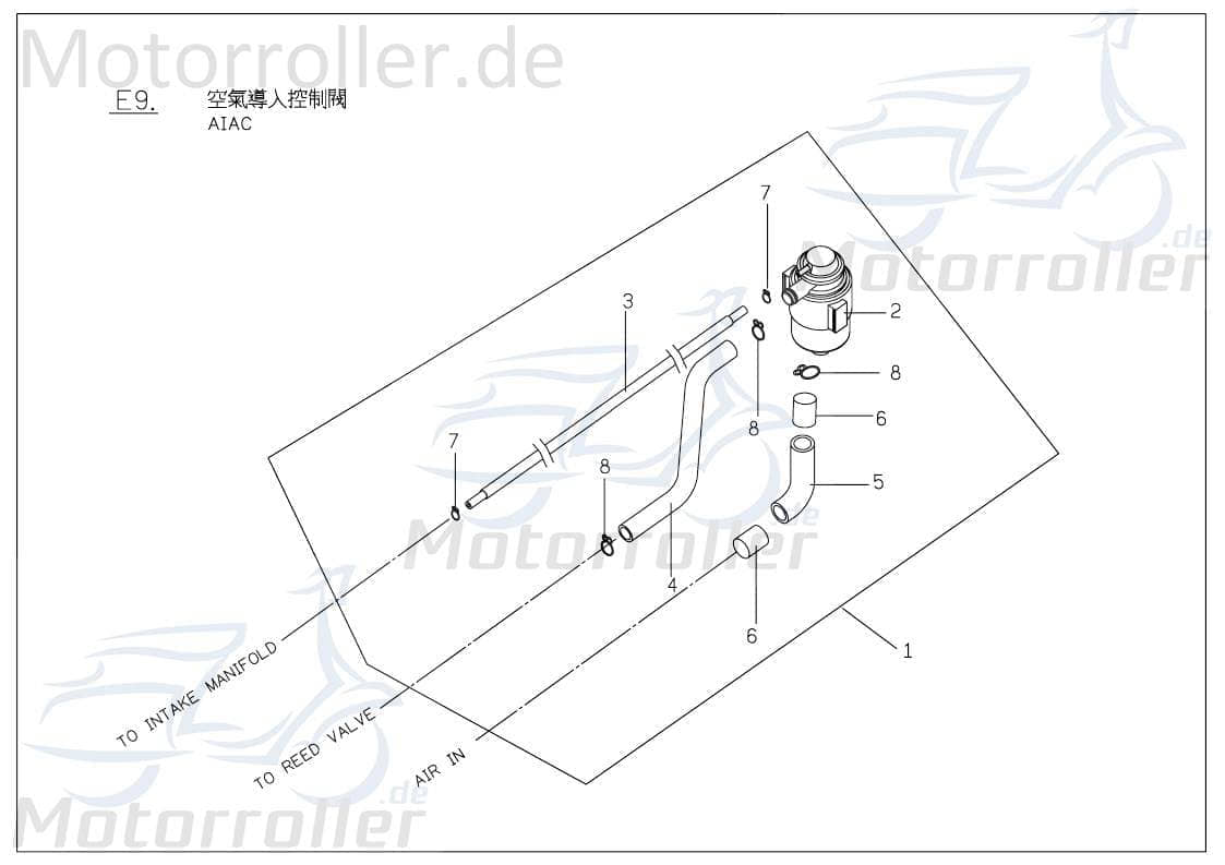 PGO Schlauch Bugrider 250 Gummischlauch Leitung 250ccm 4Takt Motorroller.de Zuleitung Plastikschlauch Ableitung PGO 250ccm-4Takt Buggy Ersatzteil