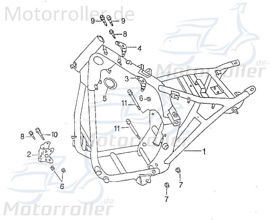 SMC Chopper 125 Rahmen Gestell 125ccm 4Takt 41110-CHP-00 Motorroller.de Metallrahmen Fahrgestell Rahmenteil Grundgerüst Fahrzeugrahmen Fahrzeuggestell
