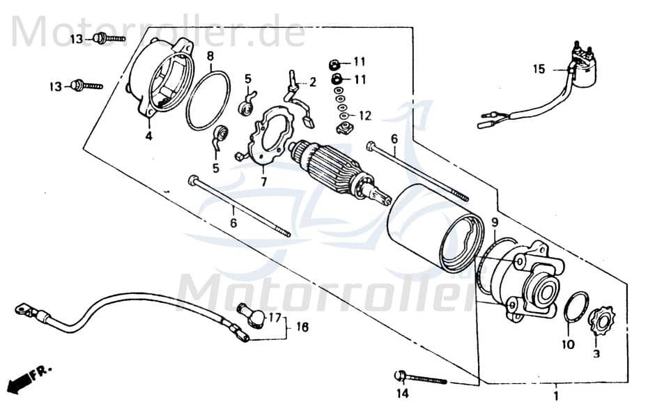 Chunlan Chopper Zahnkranz Anlasser 125ccm 4Takt 244FM.11-07 Motorroller.de Motorrad Moped Ersatzteil Service Inpektion Direktimport