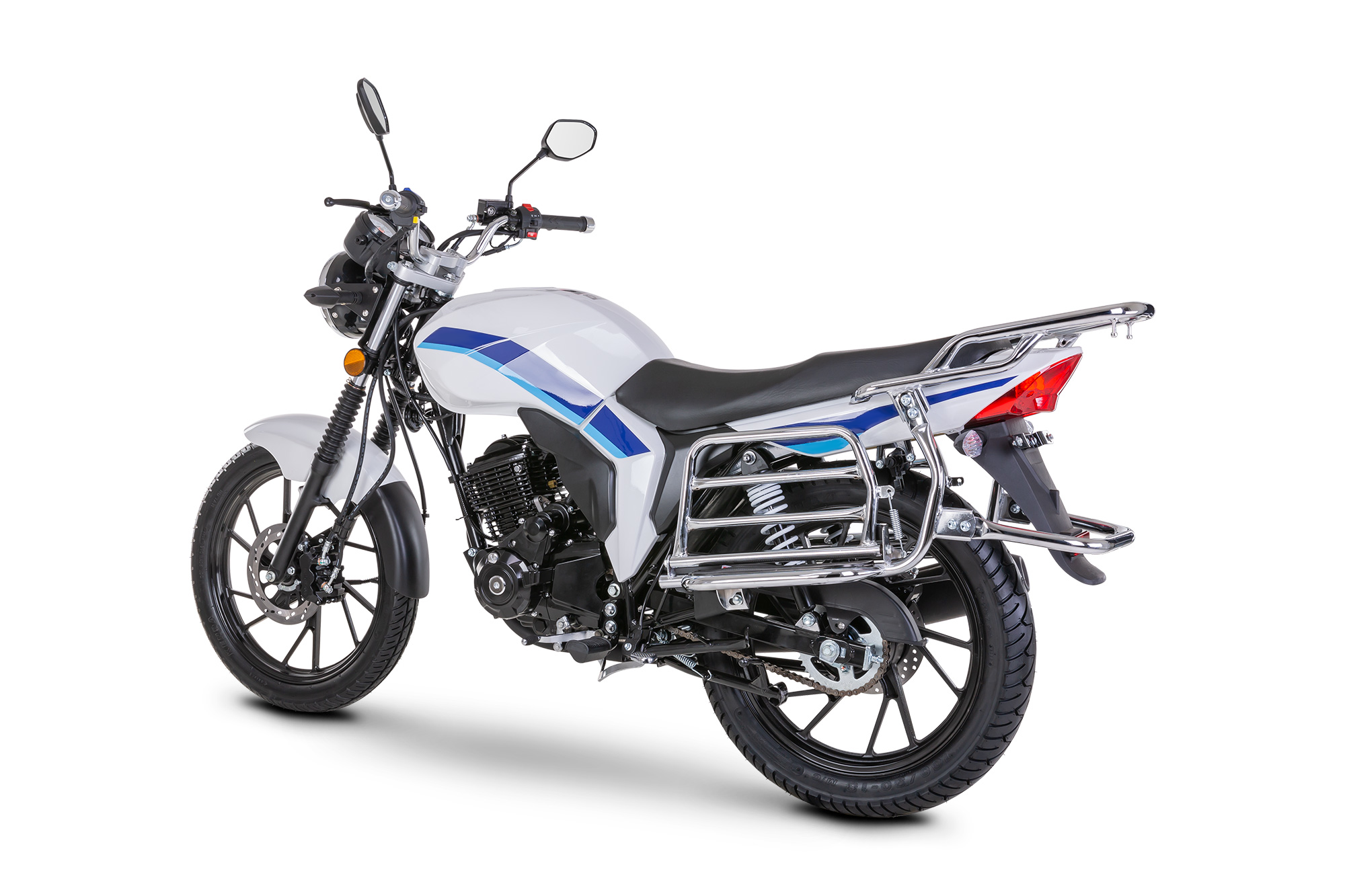 Motorrad Fighter 125 C-RS weiß 90 km/h Euro 5+ Schaltmoped Mokick Kleinkraftrad