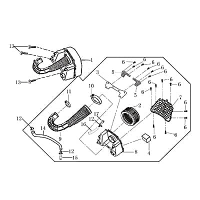 Rex RS1100 Ansaugfilter Roller Scooter 125ccm 4Takt 701358 Motorroller.de 125ccm-4Takt Torino 125 Ersatzteil Service Inpektion Direktimport