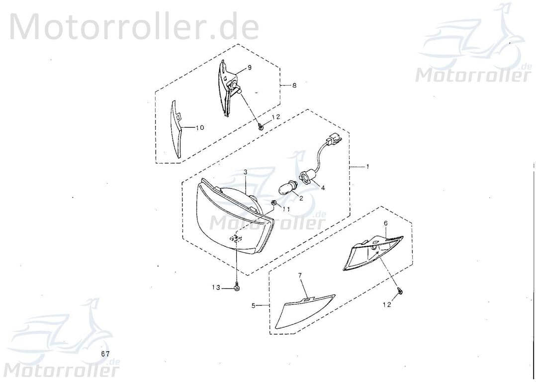 SMC Blinkergehäuse vorn rechts Kontra T 50 50kmh 50ccm 2Takt Motorroller.de Blinkerabdeckung Blinker-Gehäuse Blinkerverkleidung Blinkleuchtengehäuse