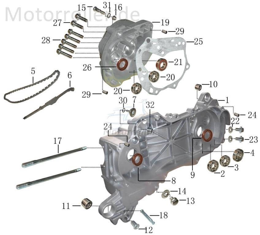 Bundmutter M8x1.25 verzinkt Baotian Scooter 90304-SA5-0000 Motorroller.de Sechskantmutter Flanschmutter Sechskant-Mutter Flansch-Mutter Bund-Mutter