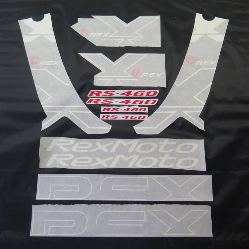 Dekorsatz Rex RS460 (Fahrzeug = schwarz) 700582 Motorroller.de Aufkleber Sticker Emblem Schriftzug Logo