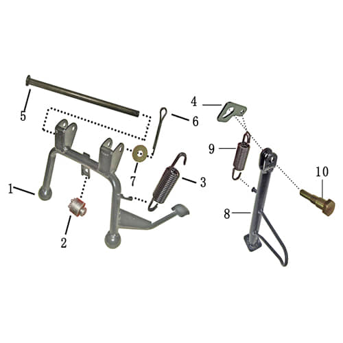Rex RS450 Hauptständer Standfuß Roller 50ccm 4Takt 706870 Motorroller.de Zweibeinständer Roller-Ständer Rollerständer Mittelständer Stand-Fuß Scooter