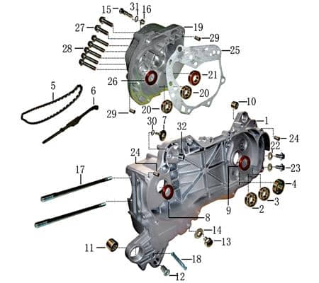 Austauschmotor 4Takt 50ccm 139QMB 10Zoll 706912