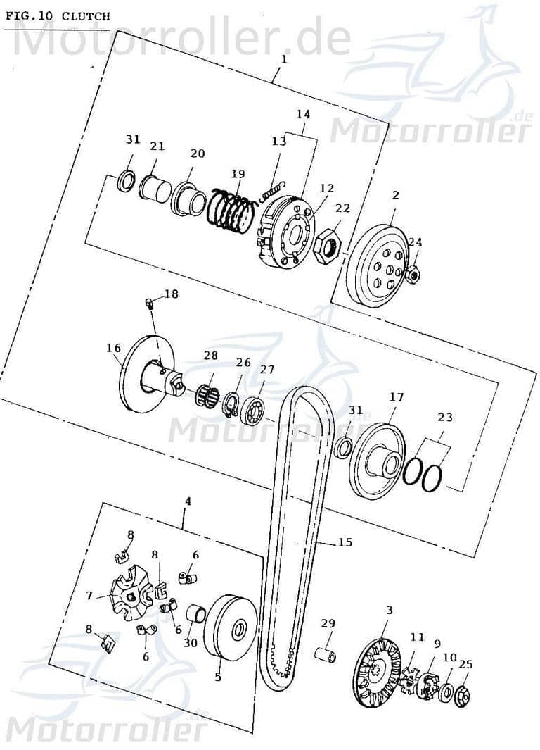 Variomatikhülse 13x18x38mm 1E40QMB Adly Buchse 50ccm 2Takt Motorroller.de Distanzhülse Führungshülse Lagerbuchse Variomatik-Hülse Distanz-Hülse Quad