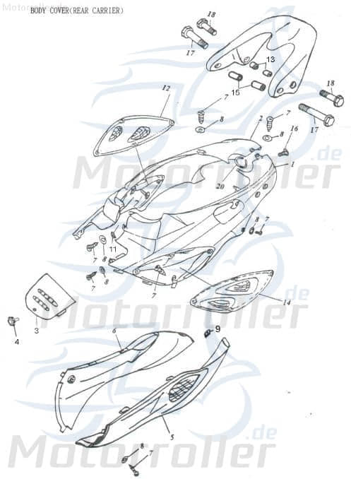 Adly Trittbrettverkleidung links silber Roller 125ccm 4Takt Motorroller.de Fußbrettverkleidung unten 50ccm-2Takt Scooter Thunder Bike TB 125 Service