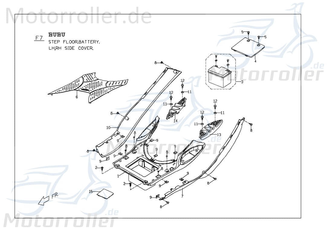 PGO Fußraste hinten links Ligero RS 125 Fußablage Fußtritt C26240217701 Motorroller.de Fußraster Fuß-Ablage Fuß-Raste Fuß-Tritt Ligero RS 50 Mokick