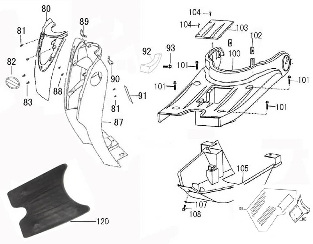 AGM GMX 460 Retro Classic Frontverkleidung 50ccm 4Takt 64301-XGW-9000-S Motorroller.de Frontschürze Frontmaske Front-Cover Lenkerverkleidung Scooter