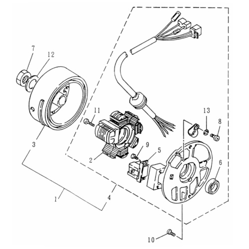 Lichtmaschine Stator 2Takt 50ccm Rex Ankerplatte 50ccm 2Takt Motorroller.de Zündplatte Zündgrundplatte Lichtmaschinenspulen Lichtmaschinenwicklung