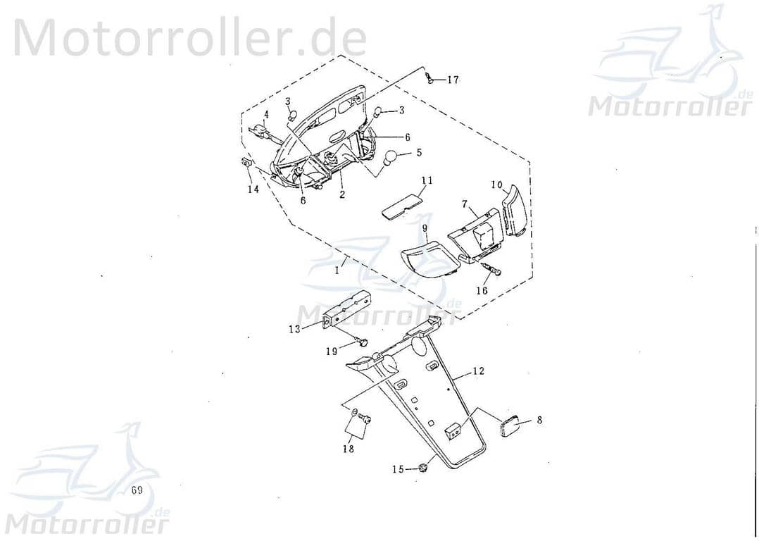 Birnensockel Rücklicht Rex RS450 Birnenfassung 1 50ccm 4Takt Motorroller.de Hauptscheinwerfer ABB NO. 50ccm-2Takt Scooter Ersatzteil Service