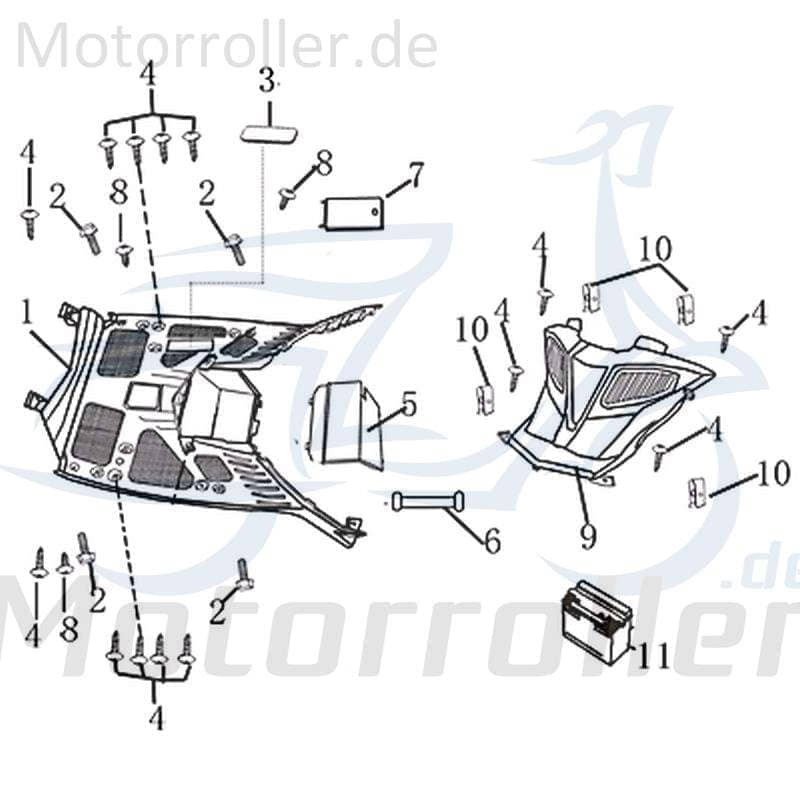 Kreidler Martinique 125 DD Abdeckung Batterie 702586 Motorroller.de Kappe Deckel Schutz Verkleidung Batteriefach Cover Blende Schutzhaube Scooter