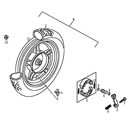 Qingqi SC 125 Felge hinten Alufelge 125ccm 4Takt FIG40-1 Motorroller.de Hinterrad Hinterrad-Felge Hinterradfelge Hinter-Rad Heck-Rad 125ccm-4Takt