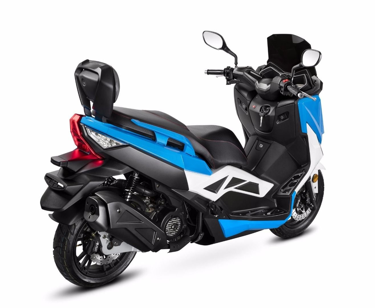 Motorroller Firejet 125 BMAX weiß-blau Euro 5 mit Topcase Scooter Roller 125 ccm 4 Takt