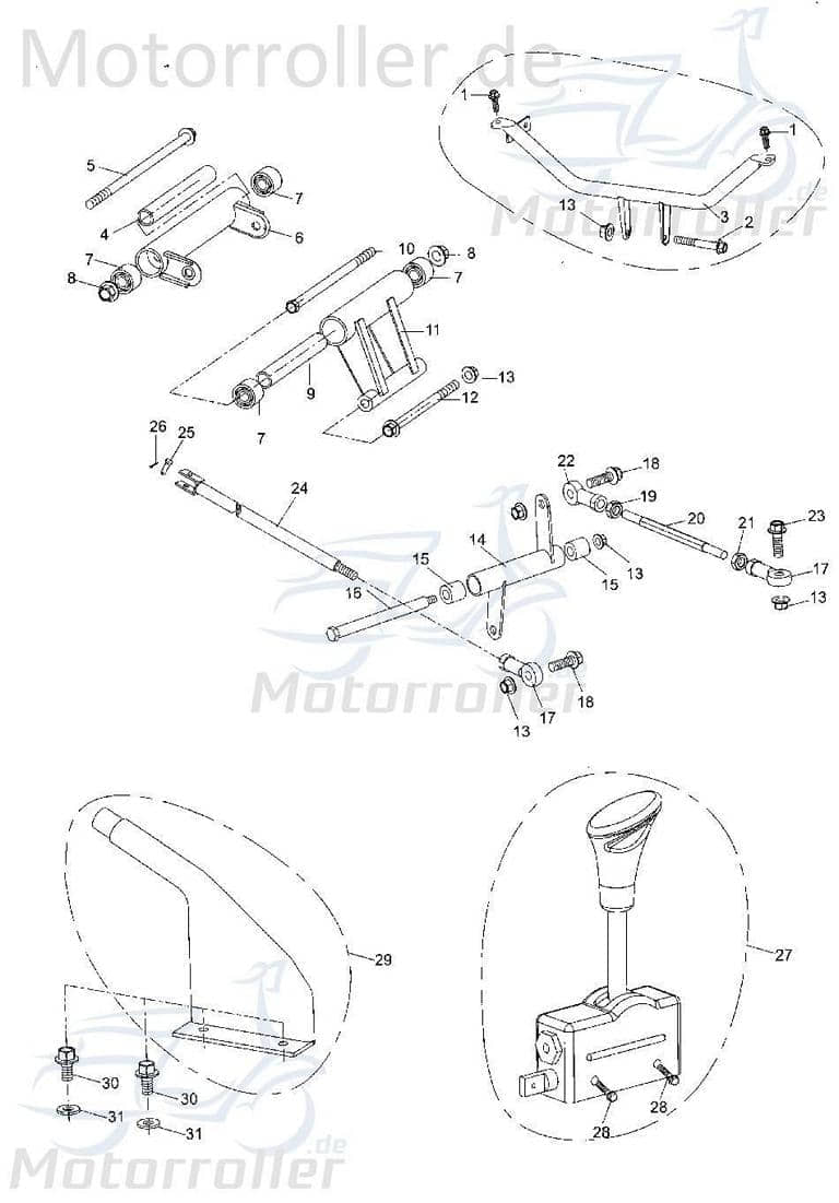 Bundschraube M12x15x230mm Tongjian Buggy 250ccm 4Takt Motorroller.de Maschinenschraube Flanschschraube Flansch-Schraube Maschinen-Schraube Ersatzteil