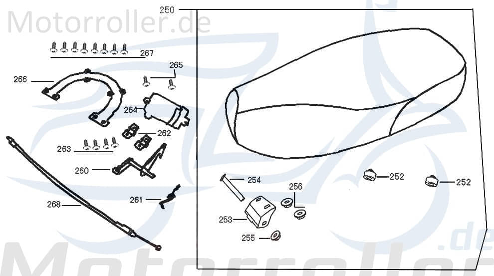 Kreidler Flory 50 Classic Haken 50ccm 4Takt 77204-ALA6-9000 Motorroller.de Gepäckhaken Helmhaken Motorrad Flory 50 Classic Roller Moped Ersatzteil