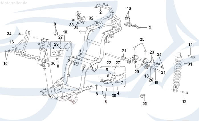 SMC Schraube M8x16mm Generic Onyx 50 Scooter B01090801665 Motorroller.de Bundschraube Maschinenschraube Flanschschraube Flansch-Schraube Bund-Schraube