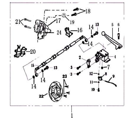 Bremsschlauch Jonway Monaco 125 Race Urban Roller 2100906-4 Motorroller.de Hydraulikschlauch Hydraulik-Schlauch Hochdruckleitung Hydraulikleitung