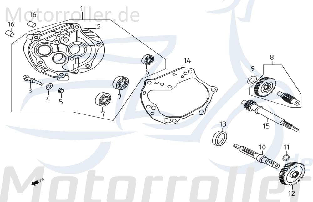 PGO Stranger 50 Getriebegehäuse E0901 Motorroller.de Motordeckel Benzhou Yiying Getriebedeckel Getriebeabdeckung