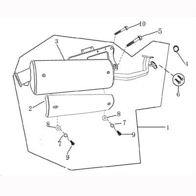Auspuff Edelstahl 2T 50cc mit Halter Motorroller 701272