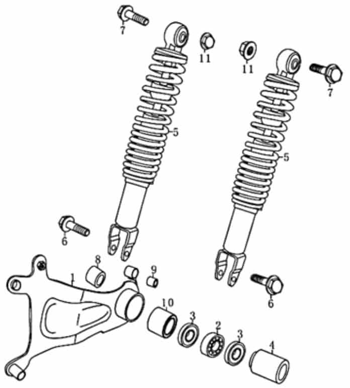 Kreidler Florett RMC-F 125 Stoßdämpfer 81755 Motorroller.de Federbein Feder-Bein Stoß-Dämpfer Scooter Ersatzteil