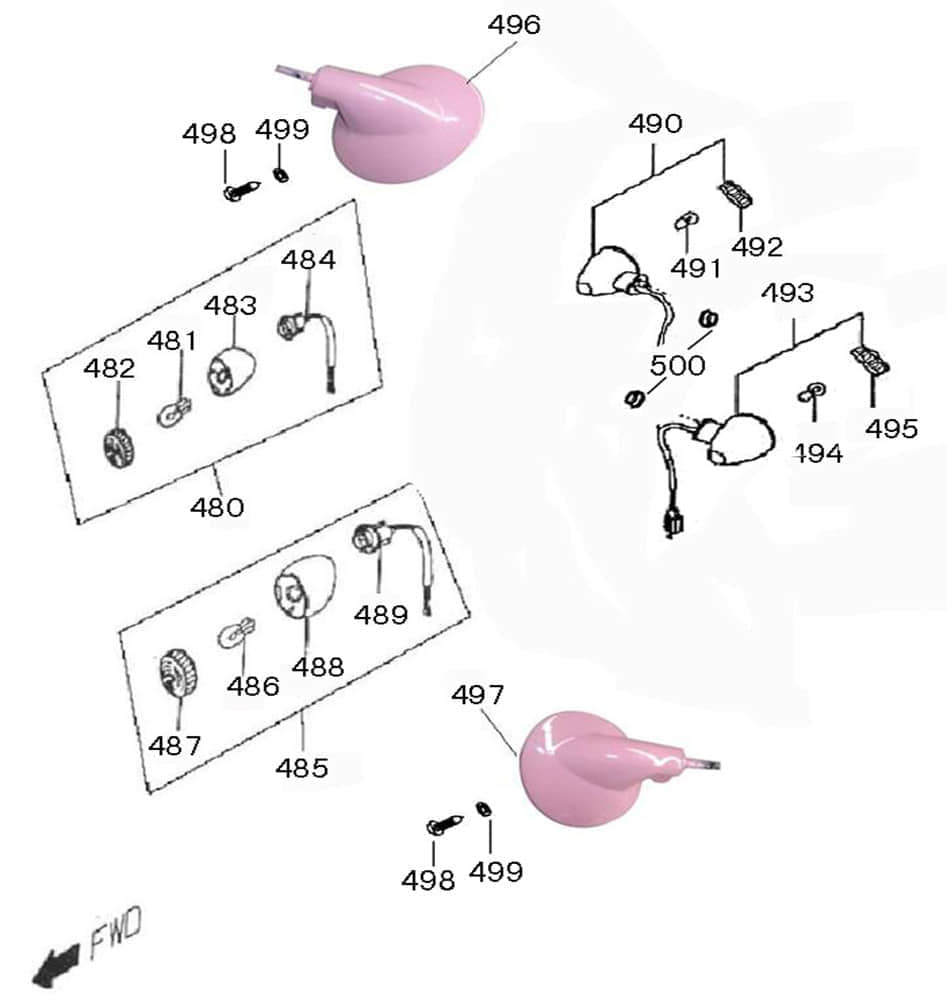 AGM GMX 460 Retro Classic Halter Blinker 50ccm 4Takt 33410-XGW-9000-P Motorroller.de Halterung Haltebügel Halteblech Halte-Blech Halte-Bügel Scooter