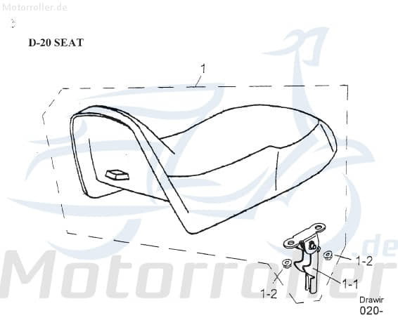 Aeon Overland 180 Sitzbank Quad 180ccm 4Takt K77200-182-000 Motorroller.de Sattel Fahrersitz Sitz-Bank Doppelsitzbank Einzelsitz Einzelsitzbank ATV