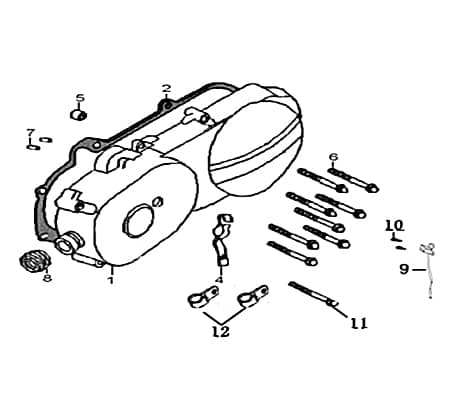 Rex Genua 50 Kurbelgehäusedeckel 50ccm 4Takt 11340-SQ5A-9000 Motorroller.de Motordeckel Motorgehäusedeckel 50ccm-4Takt Scooter Ersatzteil Service