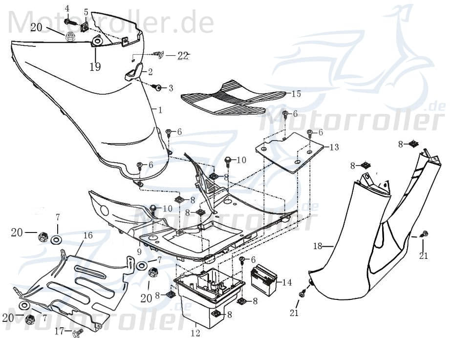 Blechmutter M6 AGM GMX 450 Sport JSD50QT-13 50ccm 4Takt Motorroller.de Klemmmutter Federmutter Schnappmutter 125ccm-4Takt Scooter Fighter 125 Sport