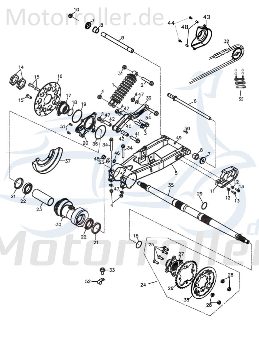 Bundmutter M12 Adly ATV 50 II Utility XXL AC Quad 50ccm 2Takt Motorroller.de Sechskantmutter Flanschmutter Sechskant-Mutter Flansch-Mutter Bund-Mutter