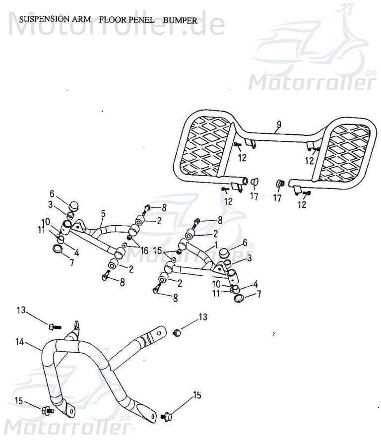 Adly Achsschenkel links ATV 50 II Utility XXL AC 50ccm 2Takt Motorroller.de Traggelenk Dreieckslenker Achshalter Achsführung Achsstrebe Achs-Schenkel