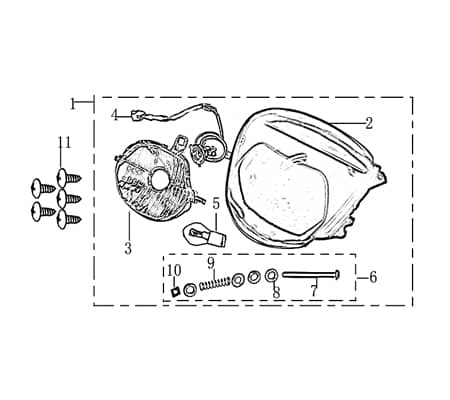 Scheinwerferverkleidung Jonway Jigger 50 Scooter 50ccm 706007 Motorroller.de Scheinwerfer-Verkleidung Lenker-Verkleidung Scheinwerferabdeckung Moped