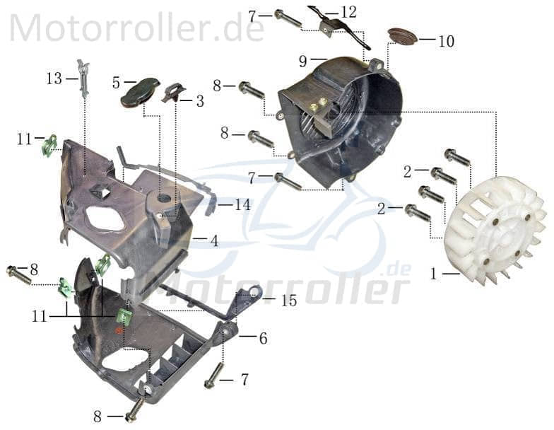 Bundschraube M6x18mm verzinkt AGM Fighter 125 125ccm 4Takt Motorroller.de Maschinenschraube Flanschschraube Flansch-Schraube Maschinen-Schraube 152QMI