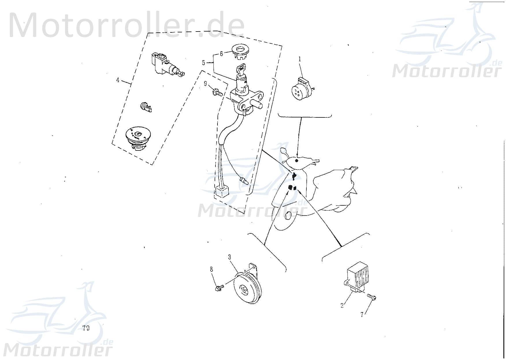 Sundiro Schraube M6x12mm Ering Quad ATV 50ccm FIG.-E04-NO.-14 Motorroller.de Bundschraube Maschinenschraube Flanschschraube Flansch-Schraube Exploroer