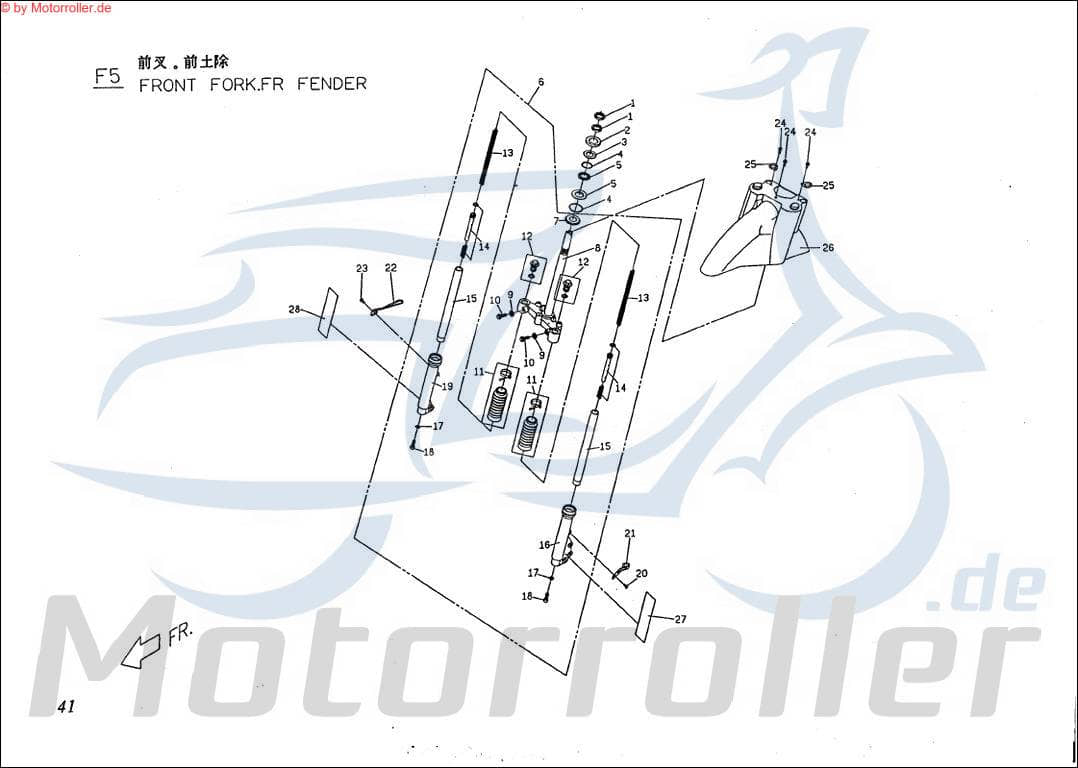 PGO Dichtung Stoßdämpfer vorn Big Max 50 Abdichtung SEAL P144C100000 Motorroller.de Gasket PGO 50ccm-2Takt Tornado 50 Mokick Ersatzteil Service