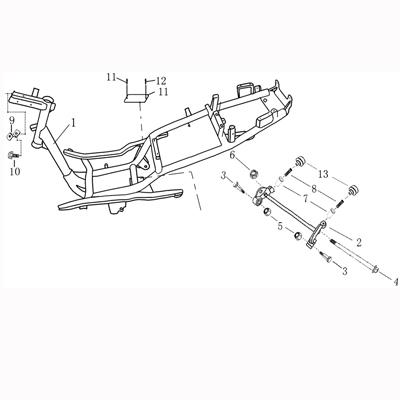 Jonway Stratos Chicago Motorschwinge 50ccm 2Takt 706743 Motorroller.de Motoraufhängung Motorträger Motorwippe Motorhalter Motor-Halter Motor-Halterung