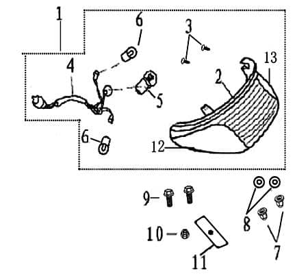 Blinkerglas rechts hinten klar Sport Rex RS450 701800 Motorroller.de Blinker-Glas Blinker-Abdeckung Blinkerabdeckung Blinkerkappe Blinker-Kappe