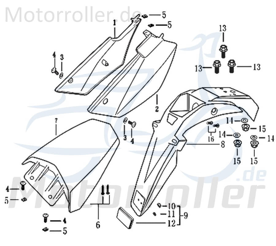 CPI SX 50 Supercross Seitenverkleidung 50ccm 2Takt 403-12Y2-007L-B Motorroller.de links schwarz Seitendeckel Seitenabdeckung Seitenleiste Motorrad