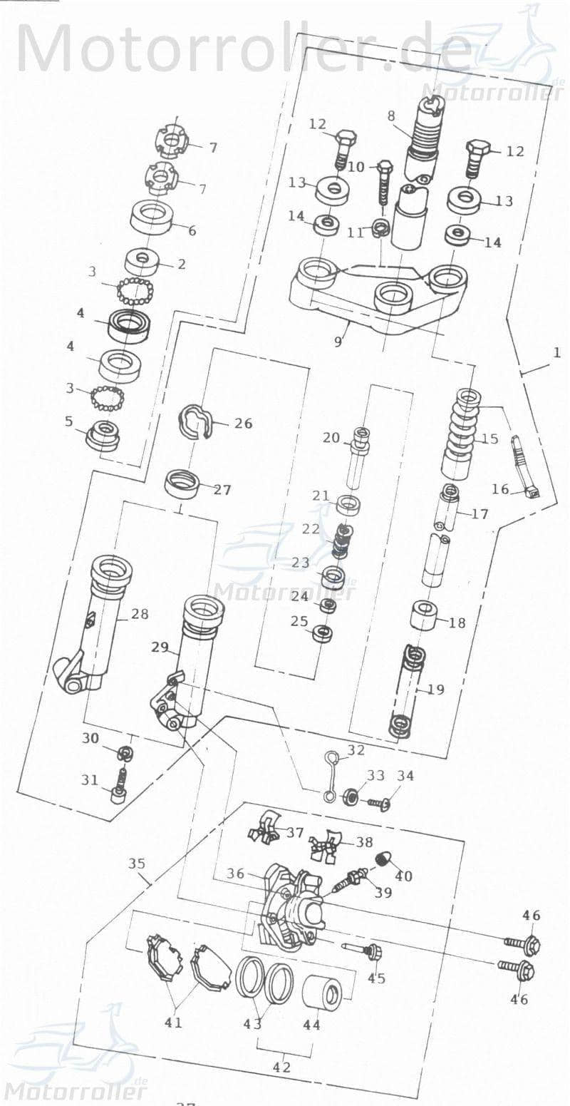 Adly Druckfeder Gabelrohr Cat 50 Spiralfeder 50ccm 2Takt Motorroller.de Druck-Feder Spiral-Feder Springfeder Kompressionsfeder Minarelli liegend