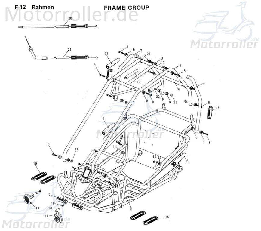 Hupe Hochton Schallgeber Tongjian Strassenbuggy 150 250 6.000.135 Motorroller.de Eppella ECM TBM Twister Hammerhead Wangye Kasea Buggy