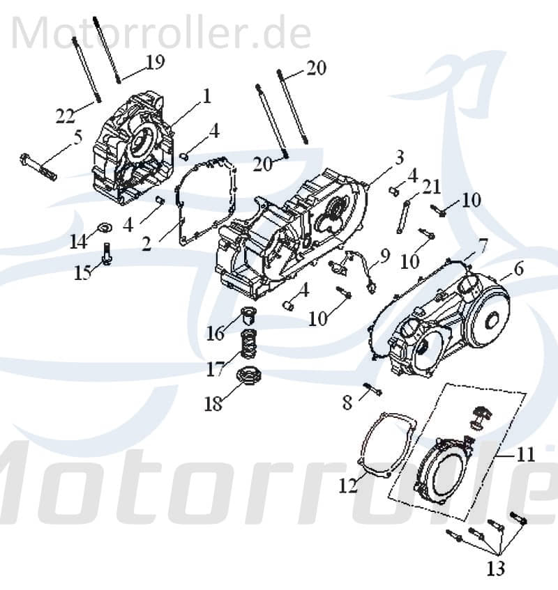 Abdeckung Variodeckel mit Zug A11341-E10-000 Motorroller.de Ersatzteil Service Inpektion Direktimport