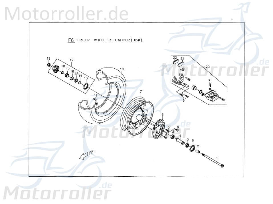 PGO Bremssattel vorn 12Zoll 2Kolben G-Max 50 Bremszange C1403302000 Motorroller.de Brems-Zange Brems-Sattel Bremshalterung Bremsblock Brems-Block