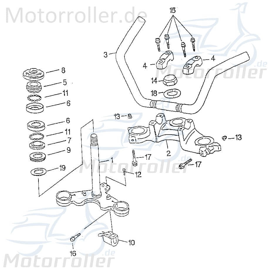 SMC Chopper 125 Nutmutter Roller 125ccm 4Takt 46416-CHP-00 Motorroller.de Gewindemutter Schraubmutter Scooter Ersatzteil Service Inpektion