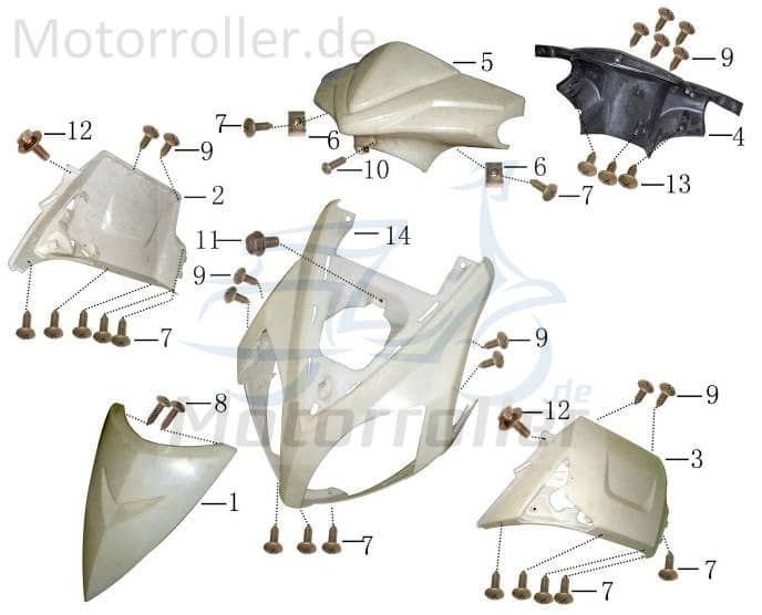 Blechschraube ST4.2x16mm verzinkt AGM Roller 50ccm 4Takt Motorroller.de Kreuzschlitzschraube Kreuzschraube Blech-Schraube Treibschraube 50ccm-4Takt