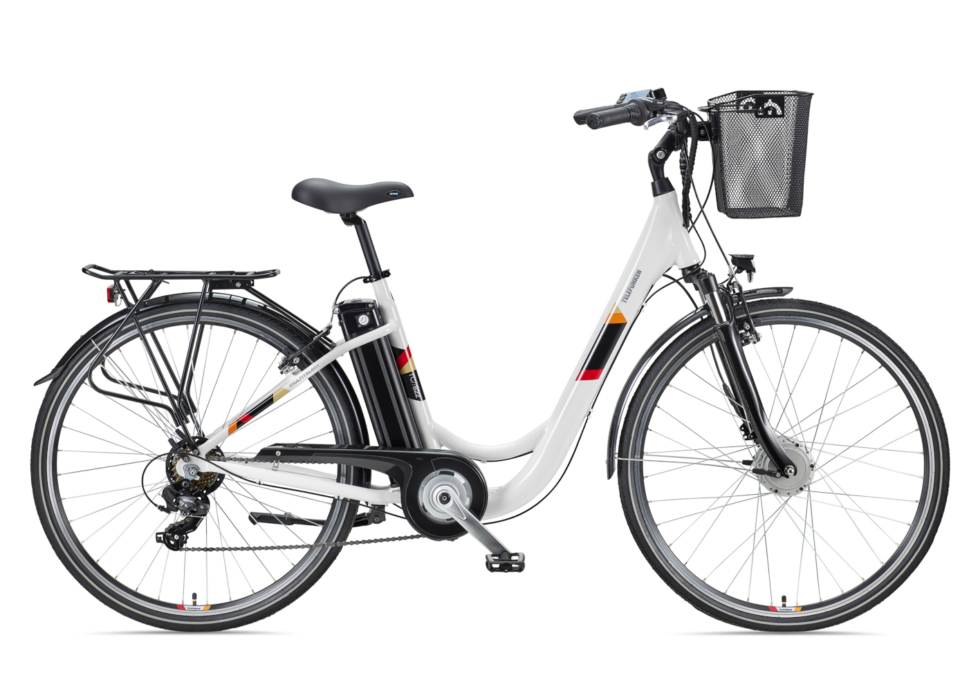 E-Bike Telefunken RC822 Multitalent Elektrofahrrad City-Pedelec weiß 28" RH 48cm E-Fahrrad Citybike