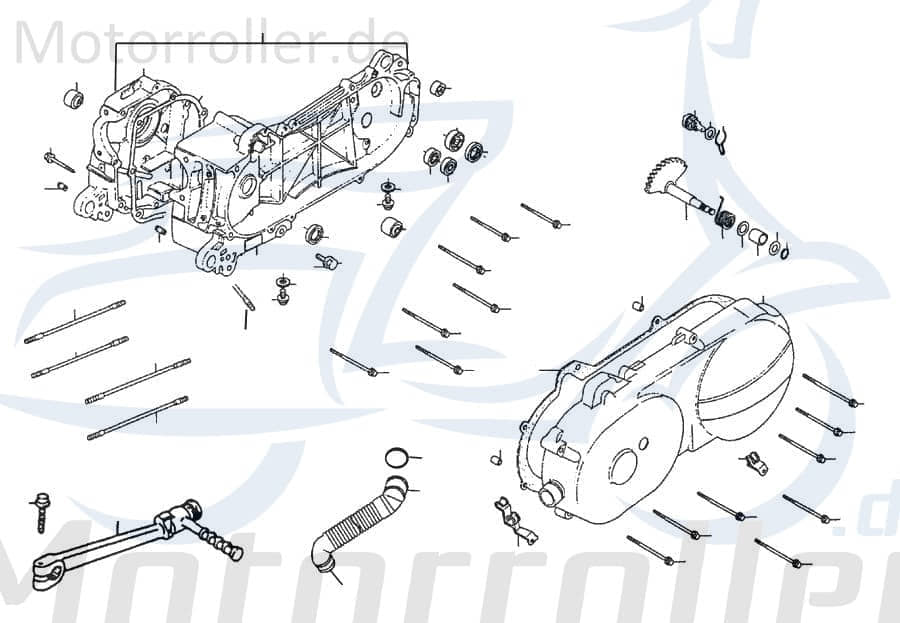 Kurbelgehäusedeckel Rex RS450 Motordeckel Roller 50ccm 4Takt Motorroller.de Motorgehäusedeckel 50ccm-4Takt Scooter RS 425 Mofaroller 4-T Ersatzteil