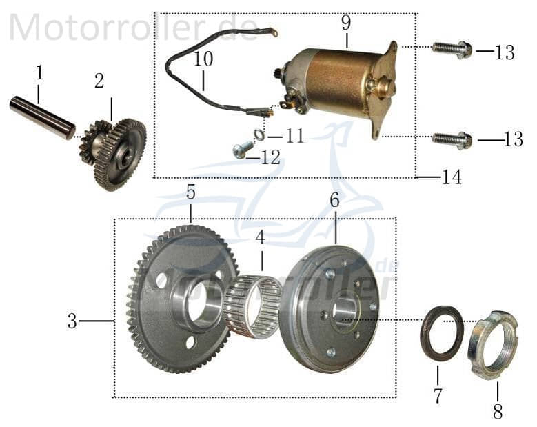 Anlasser Starter AGM-MOTORS 31220702-09 Motorroller.de